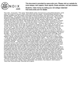The Lamb In his poem, \"The Lamb,\" Robert Blake writes of i