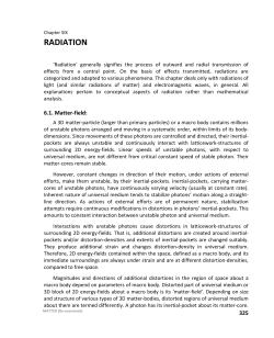 Chapter 6. RADIATION - MATTER (Re