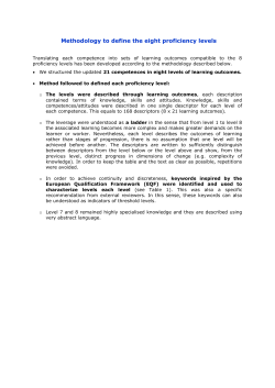 Methodology to define the eight proficiency levels