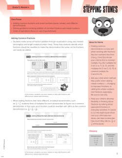 Ideas for Home &bull; Finding common denominators is a