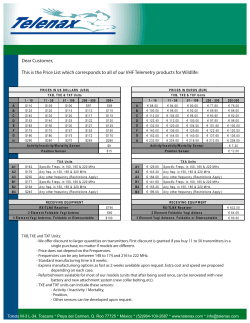 Dear Customer, This is the Price List which corresponds to