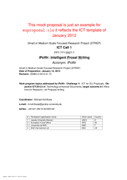 This mock proposal is just an example for euproposal.cls it reflects