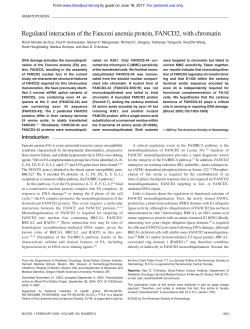 Regulated interaction of the Fanconi anemia protein