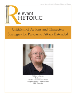 Criticism of Actions and Character: Strategies for