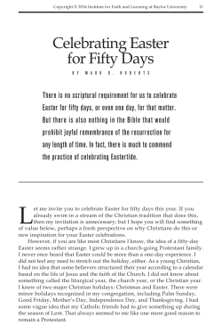 Celebrating Easter for Fifty Days