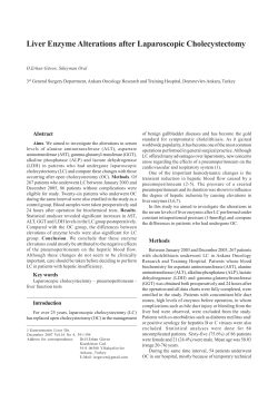 Liver Enzyme Alterations after Laparoscopic Cholecystectomy