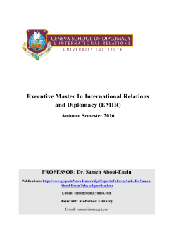 Executive Master In International Relations and Diplomacy