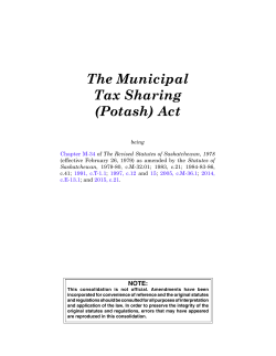 The Municipal Tax Sharing (Potash) Act