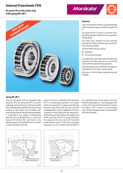 Internal Freewheels FXN - Morskate Aandrijvingen BV