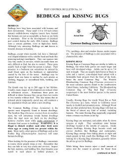 BEDBUGS and KISSING BUGS - Mosquito and Vector Management
