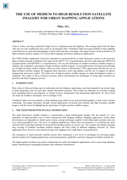 The Use of Medium to High Resolution Satellite Imagery for Urban