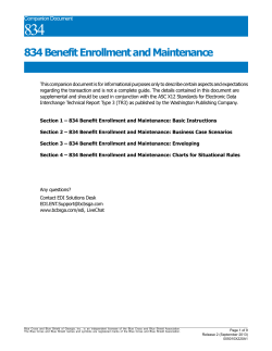 834 Benefit Enrollment and Maintenance