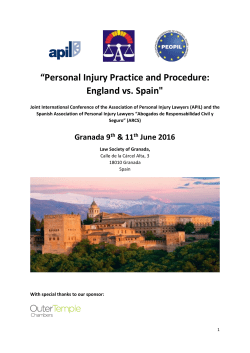 “Personal Injury Practice and Procedure: England vs. Spain"