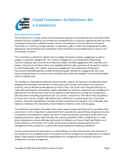 Cloud Customer Architecture for e-Commerce