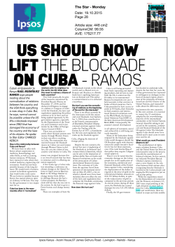US SHOULD NOW LIFT THE BLOCKADE ON