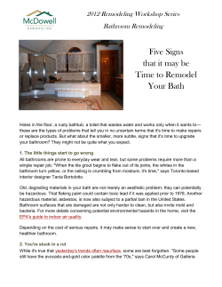 Five Signs that it may be Time to Remodel Your Bath