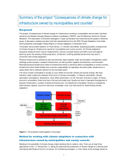 Summary of the project &ldquo;Consequences of climate change for