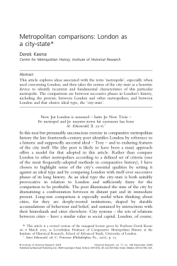 Metropolitan comparisons: London as a city-state