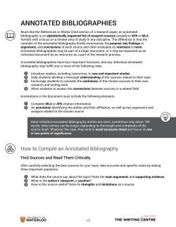 Annotated Bibliographies