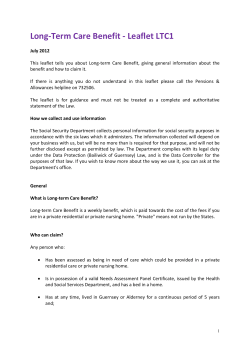 Long-Term Care Benefit - Leaflet LTC1