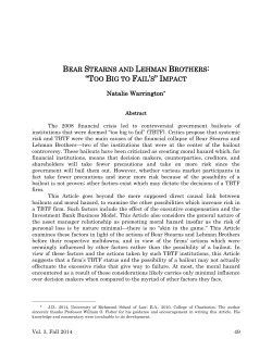 Bear Stearns and Lehman Brothers: &acirc;&bull;&oelig;Too Big To Fail&acirc;&bull;Žs&acirc;&bull;&scaron;