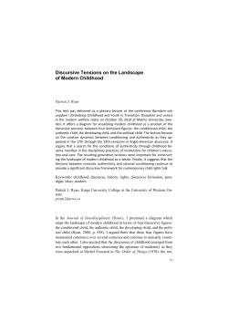 Discursive Tensions on the Landscape of Modern Childhood