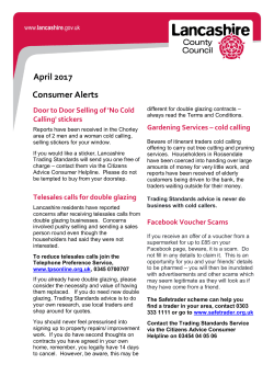 Consumer Alerts April 2017