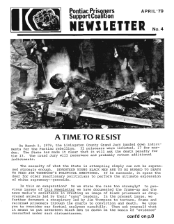 Pontiac Prisoners support Coalition Newsletter