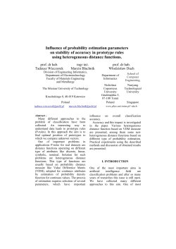 Influence of probability estimation parameters on stability of