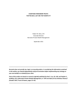 CHARITABLE REMAINDER TRUSTS: THEY`RE BACK&hellip;BUT ARE