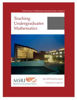Teaching Undergraduates Mathematics - Library