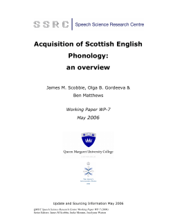 Acquisition of Scottish English Phonology