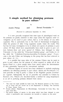 A simple method for obtaining protozoa in pure culture *