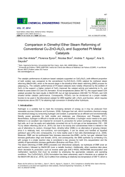 Comparison in Dimethyl Ether Steam Reforming of