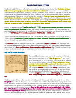 Proclamation of 1763 and Sugar Act