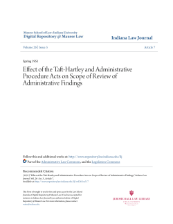 Effect of the Taft-Hartley and Administrative Procedure Acts on