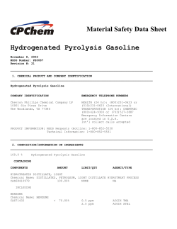 Material Safety Data Sheet Hydrogenated Pyrolysis Gasoline