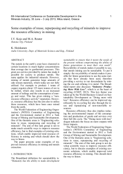 Some examples of reuse, repurposing and recycling of minerals to