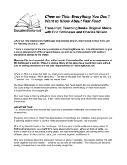 Chew on This: Everything You Don`t Want to Know About Fast Food
