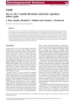 Do as I do: 7-month-old infants selectively reproduce others` goals