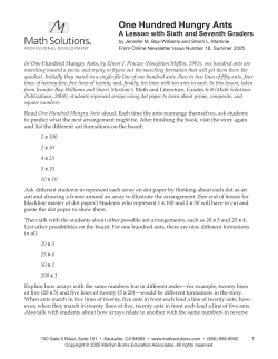 One Hundred Hungry Ants