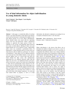 Use of kind information for object individuation in young domestic