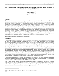 The Comparision of Narcissism Levels of Theathletes at Individual
