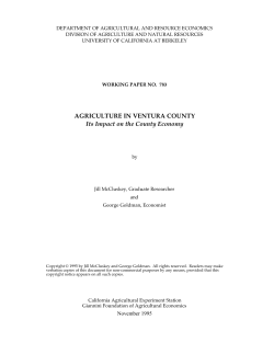 AGRICULTURE IN VENTURA COUNTY Its Impact