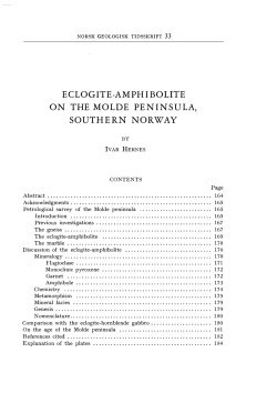 ECLOGITE-AMPHIBOLITE ON THE MOLDE PENINSULA, SOUTH