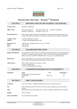 Material Safety Data Sheet &ndash; Masonite Hardboard