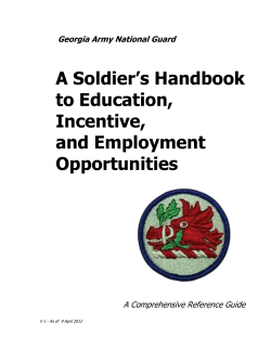 A Soldier`s Handbook to Education, Incentive, and Employment