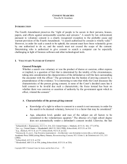 Characteristics of the person giving consent