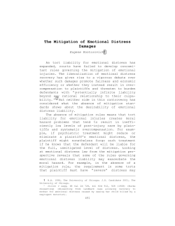The Mitigation of Emotional Distress Damages