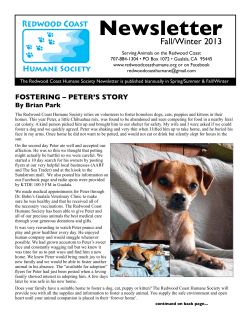 Newsletter - Redwood Coast Humane Society